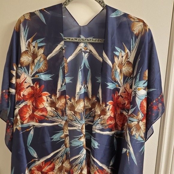 New Floral kimono coverup plus size‎ OSFA - Picture 4 of 6